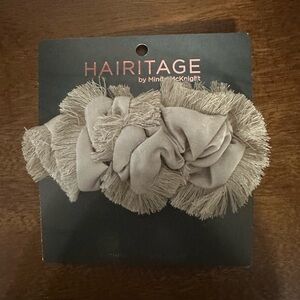 Heritage brown fringe scrunchie hair tie womens hair tie hair accessories new